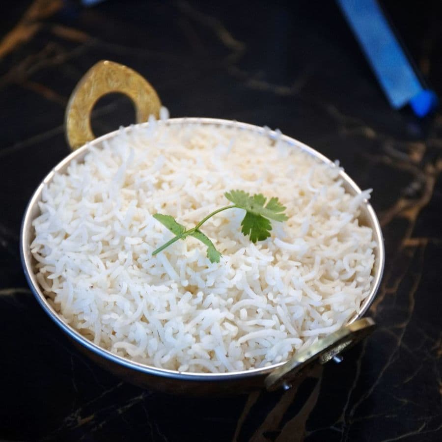Basmati rice served with Indian curry at Sula Davie Street