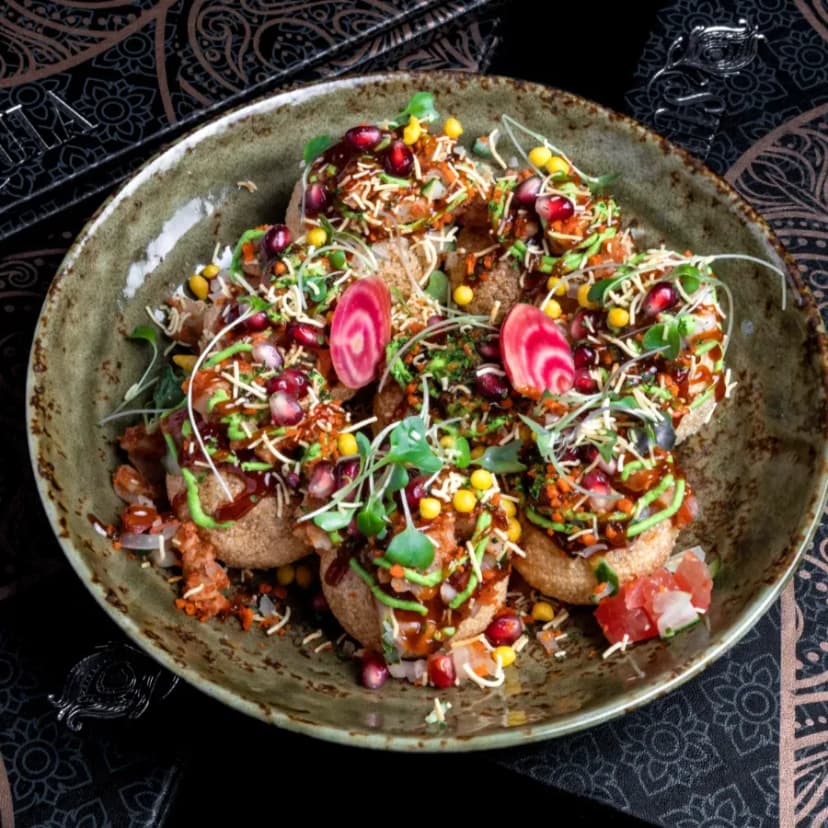 Sev puri Indian street food at Sula Downtown Vancouver