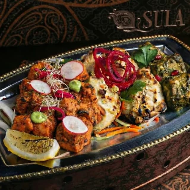 Tandoori chicken tikka marinated in Kashmiri chili at Sula Main Street