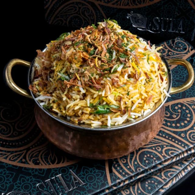 Hyderabadi biryani with saffron rice at Sula Davie Street