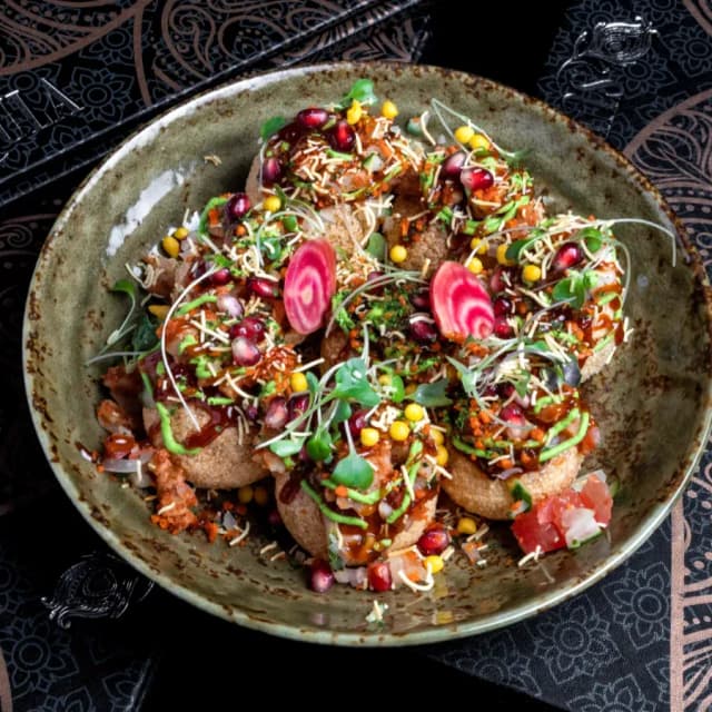 Sev puri Indian street food at Sula Downtown Vancouver
