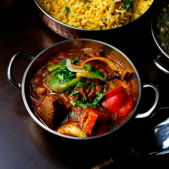 Lamb kadai with bell peppers at Sula Indian Restaurant Vancouver