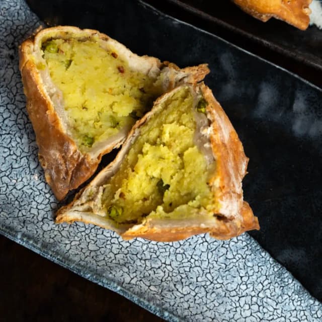 Crispy vegetable samosa at Sula Indian Restaurant Vancouver