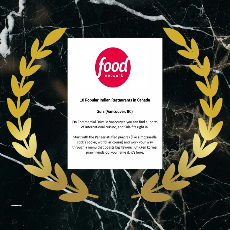 Food Network, 10 Popular Indian Restaurants in Canada, featuring Sula in Vancouver