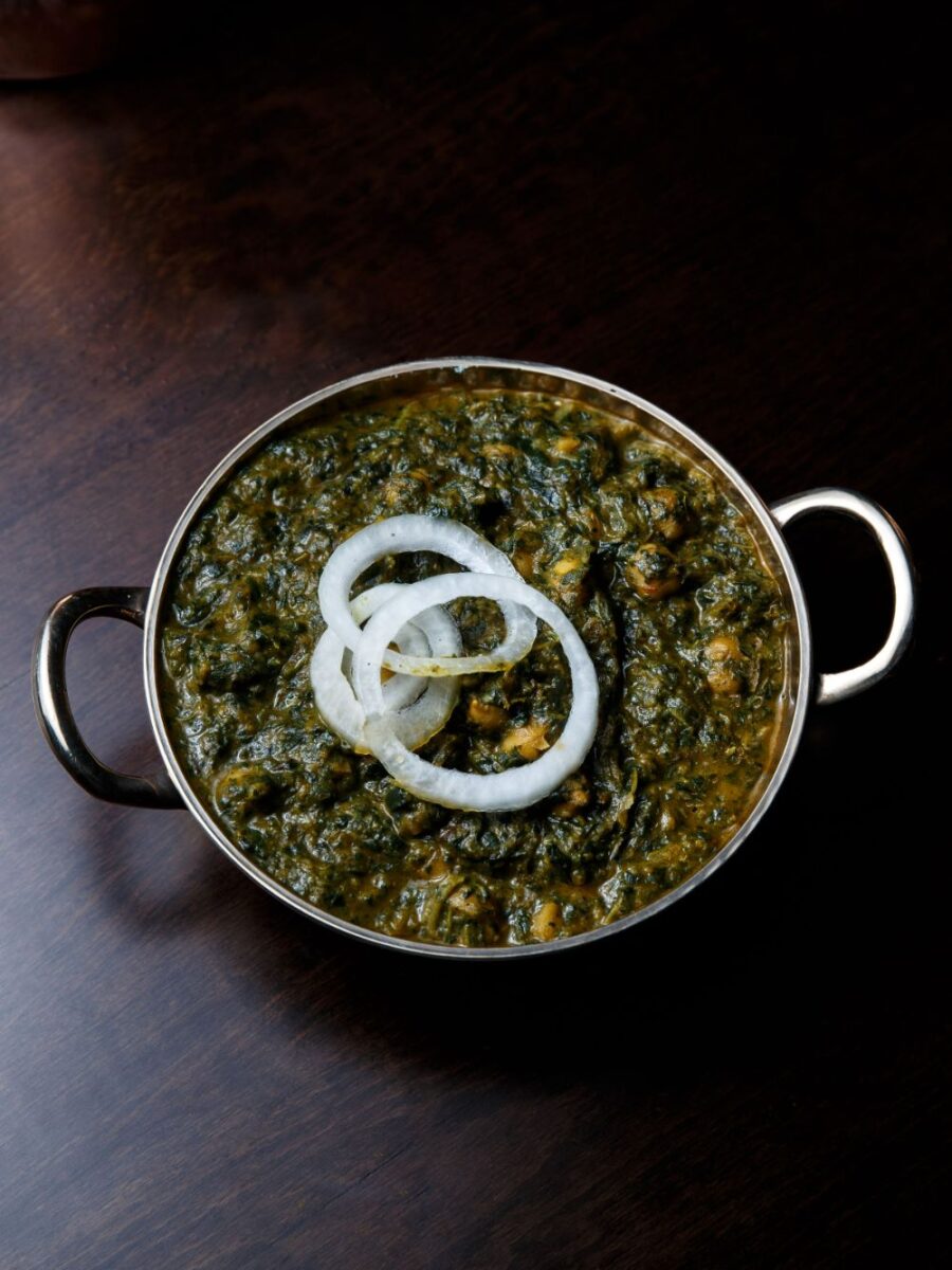 Creamy and flavorful Chana Saag, a vegetarian chickpea and spinach curry