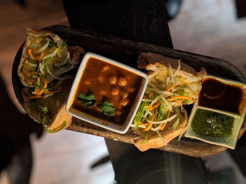 Veg samosa Sula Indian Restaurant Vancouver