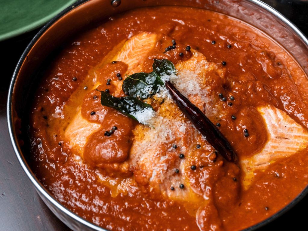 Sula Davie Street: Zesty Tamarind Salmon Curry Zesty Tamarind Salmon Curry dish.