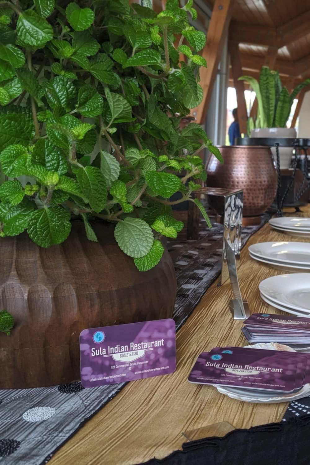 Indian buffet catering service at a wedding venue in Burnaby.