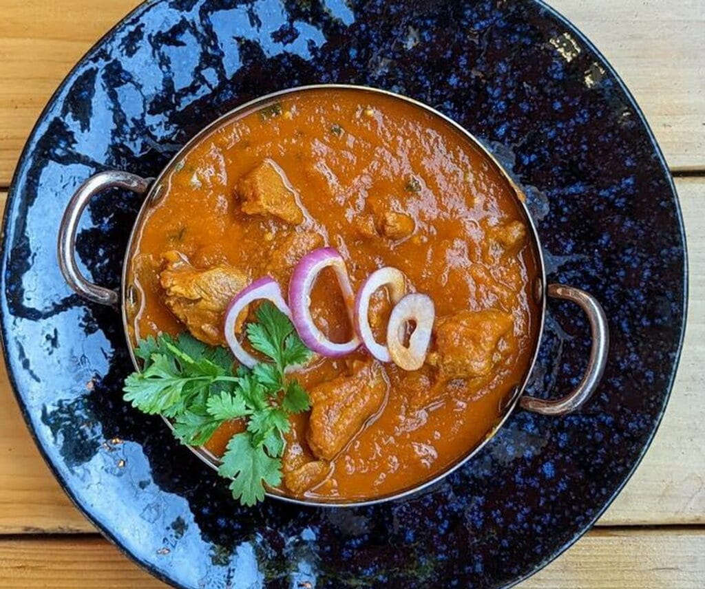 Rajasthani Lamb Masala with rich red curry