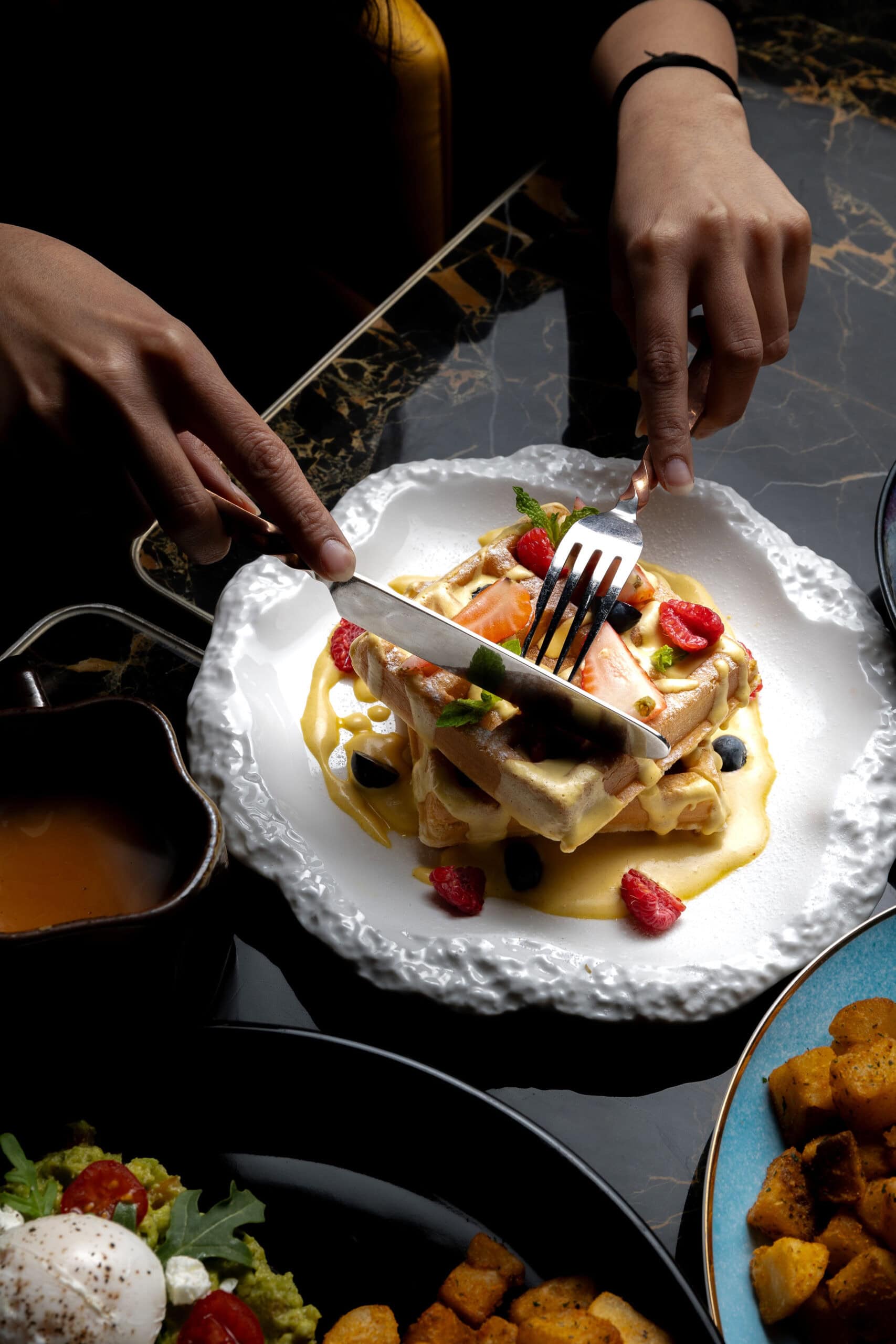 Thandai waffle 2 Sula Indian Restaurant Vancouver