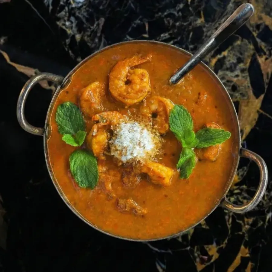 Prawn vindaloo at Sula Commercial Drive
