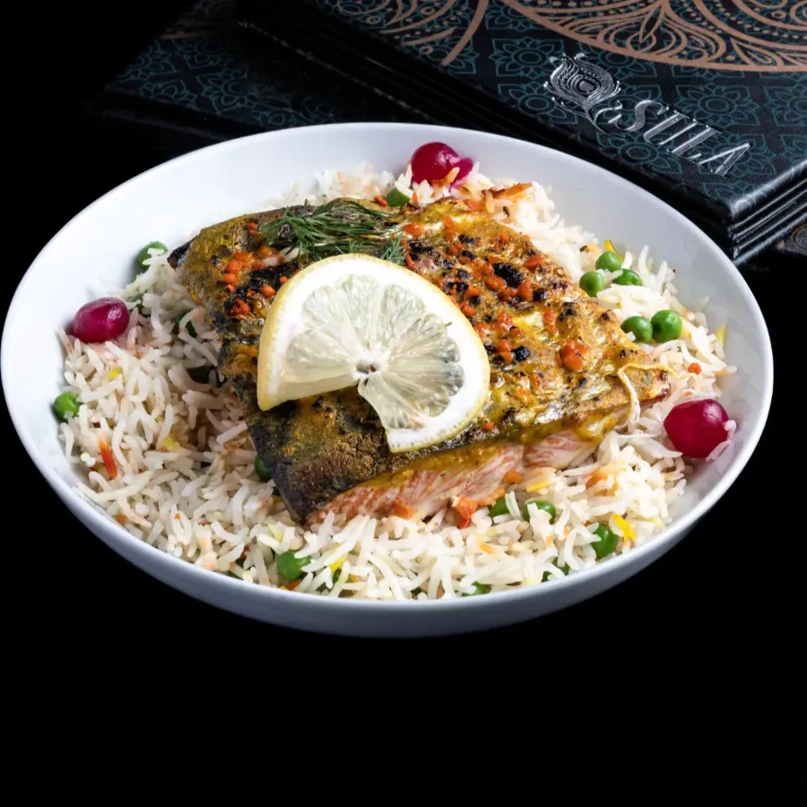 Indian salmon dish at Sula Davie Street