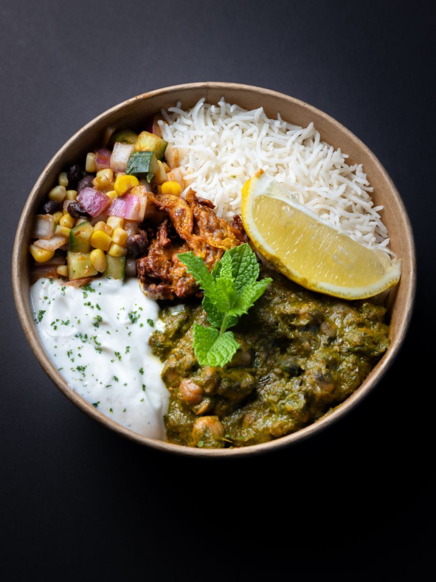 Takeout Lunch Bowl at Sula Indian Restaurant Vancouver