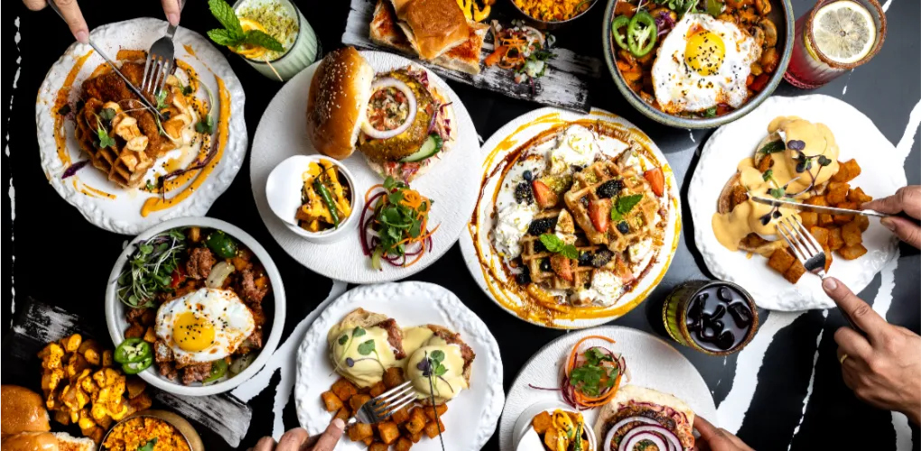 Weekend Indian brunch spread at Sula Indian Restaurant on Commercial Drive in Vancouver