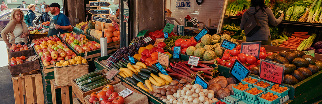 Granville island public market stalls Sula Indian Restaurant Vancouver