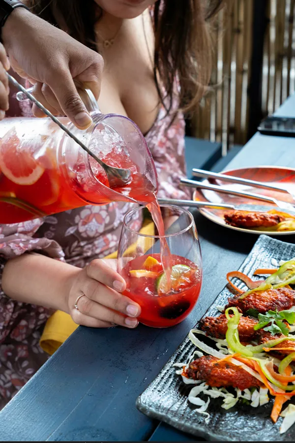 Sula sangria and tandoori chicken at happy hour, Vancouver